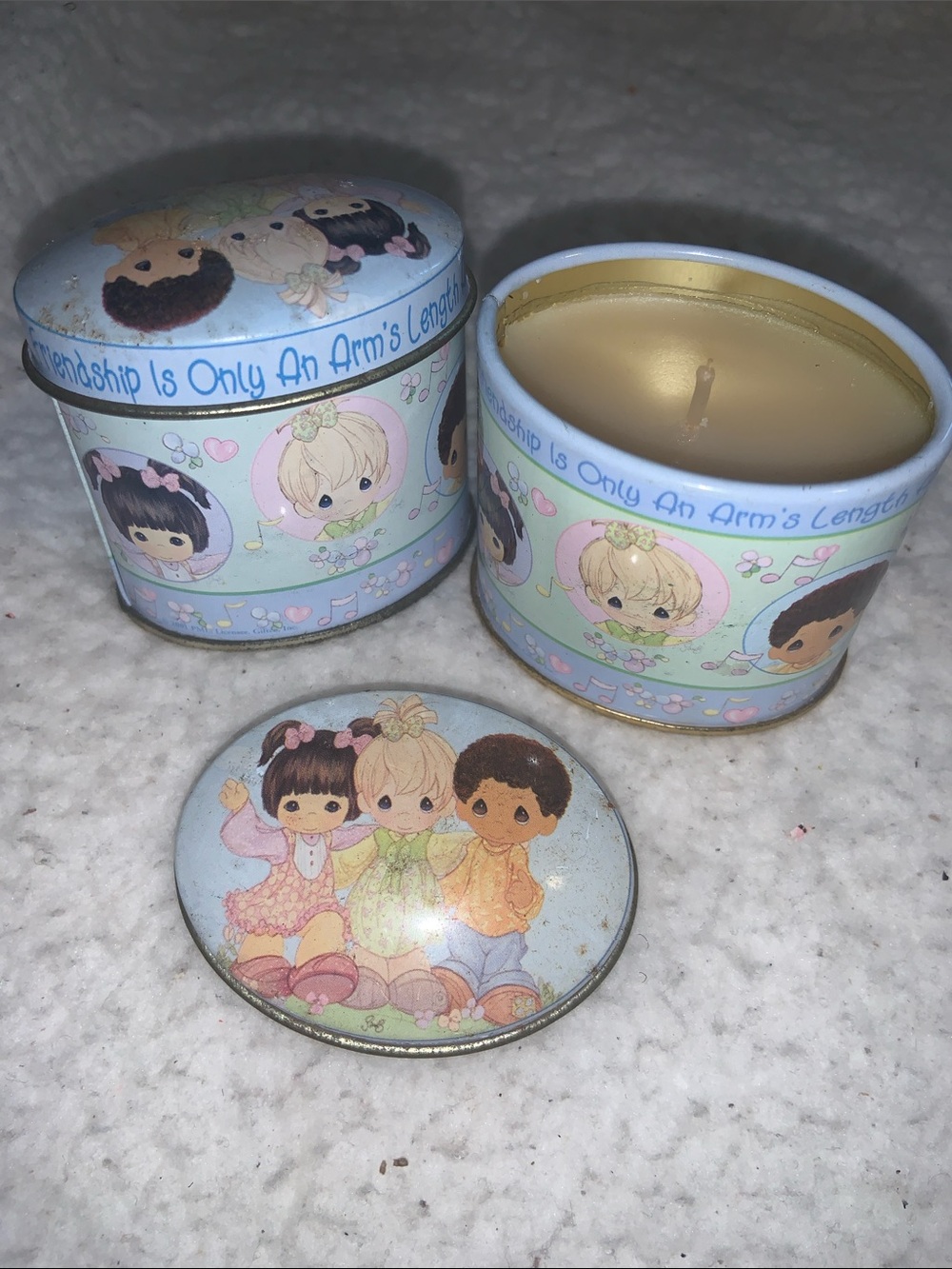 Precious Moments Pastel Blue Friendship Tin Candle